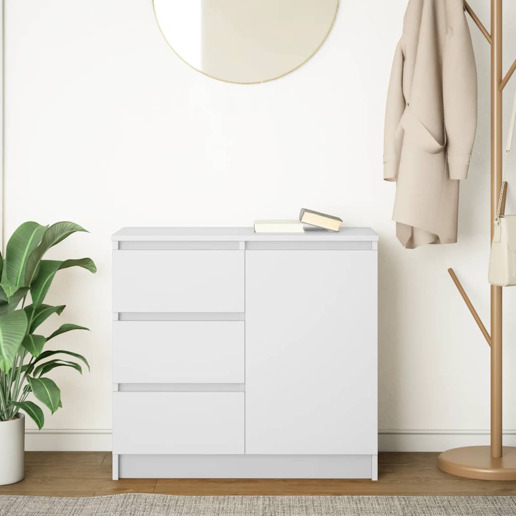 vidaXL Sideboard with Drawer White 71x35x65 cm Engineered Wood 3