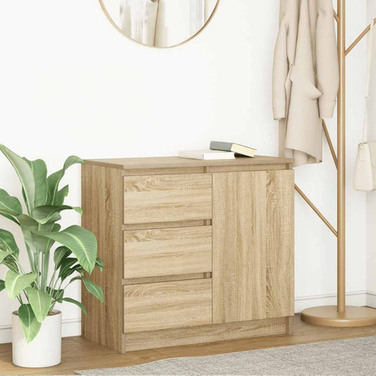 vidaXL Sideboard with Drawer Sonoma Oak 71x35x65 cm Engineered Wood 1
