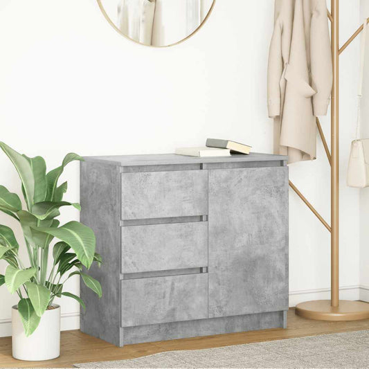 vidaXL Sideboard with Drawer Concrete Grey 71x35x65 cm Engineered Wood 1