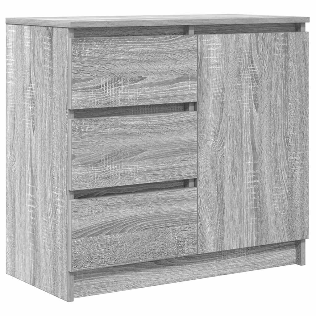 vidaXL Sideboard with Drawer Grey Sonoma 71x35x65 cm Engineered Wood 2