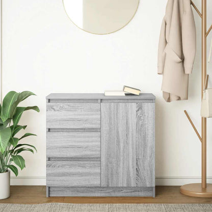 vidaXL Sideboard with Drawer Grey Sonoma 71x35x65 cm Engineered Wood 3