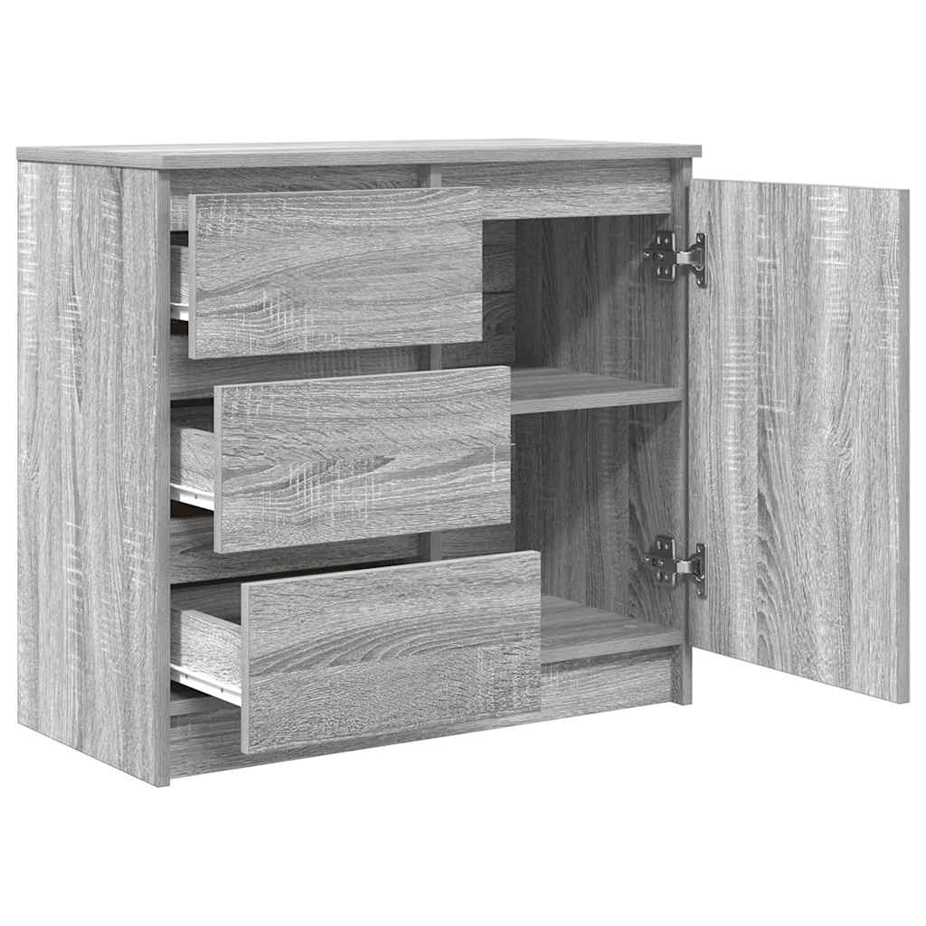 vidaXL Sideboard with Drawer Grey Sonoma 71x35x65 cm Engineered Wood 5