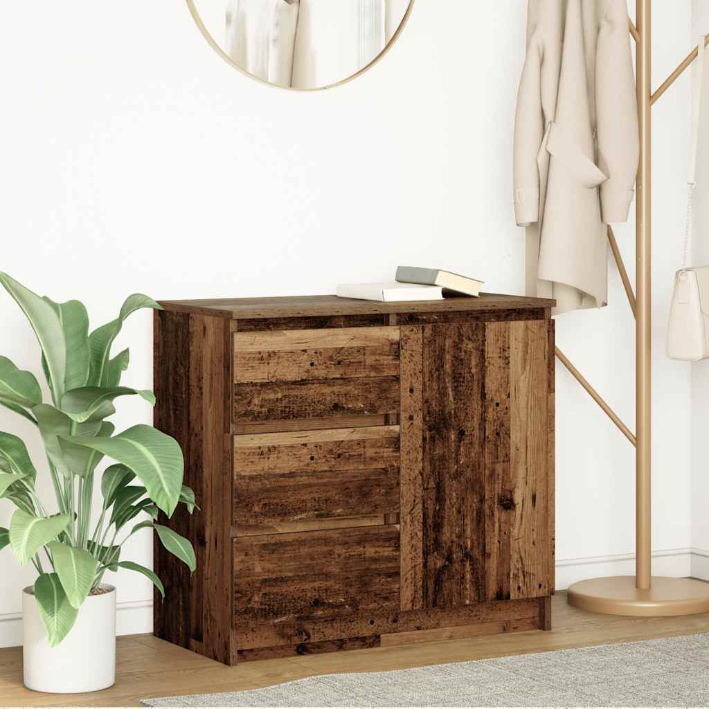vidaXL Sideboard with Drawer Old Wood 71x35x65 cm Engineered Wood 1