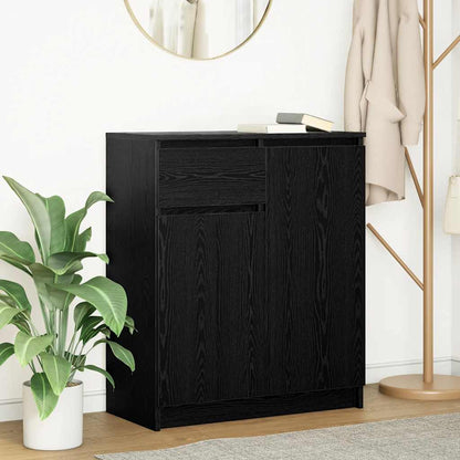 Sideboard with Drawer 71x35x84 cm Engineered Wood Black oak