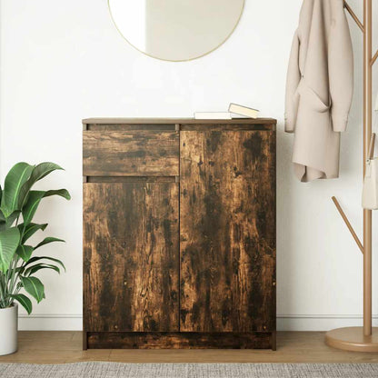 vidaXL Sideboard with Drawer Smoked Oak 71x35x84 cm Engineered Wood 3
