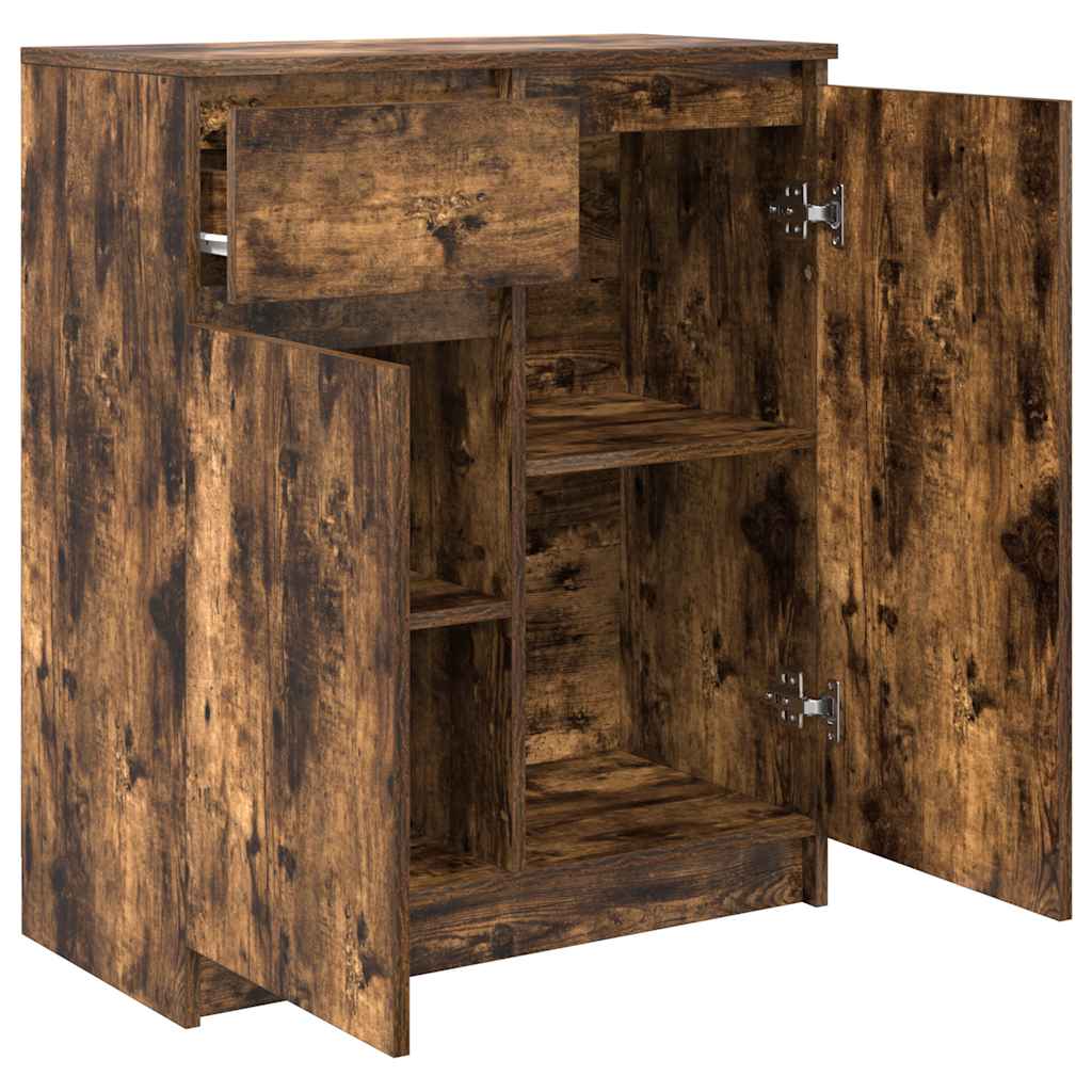 vidaXL Sideboard with Drawer Smoked Oak 71x35x84 cm Engineered Wood 5