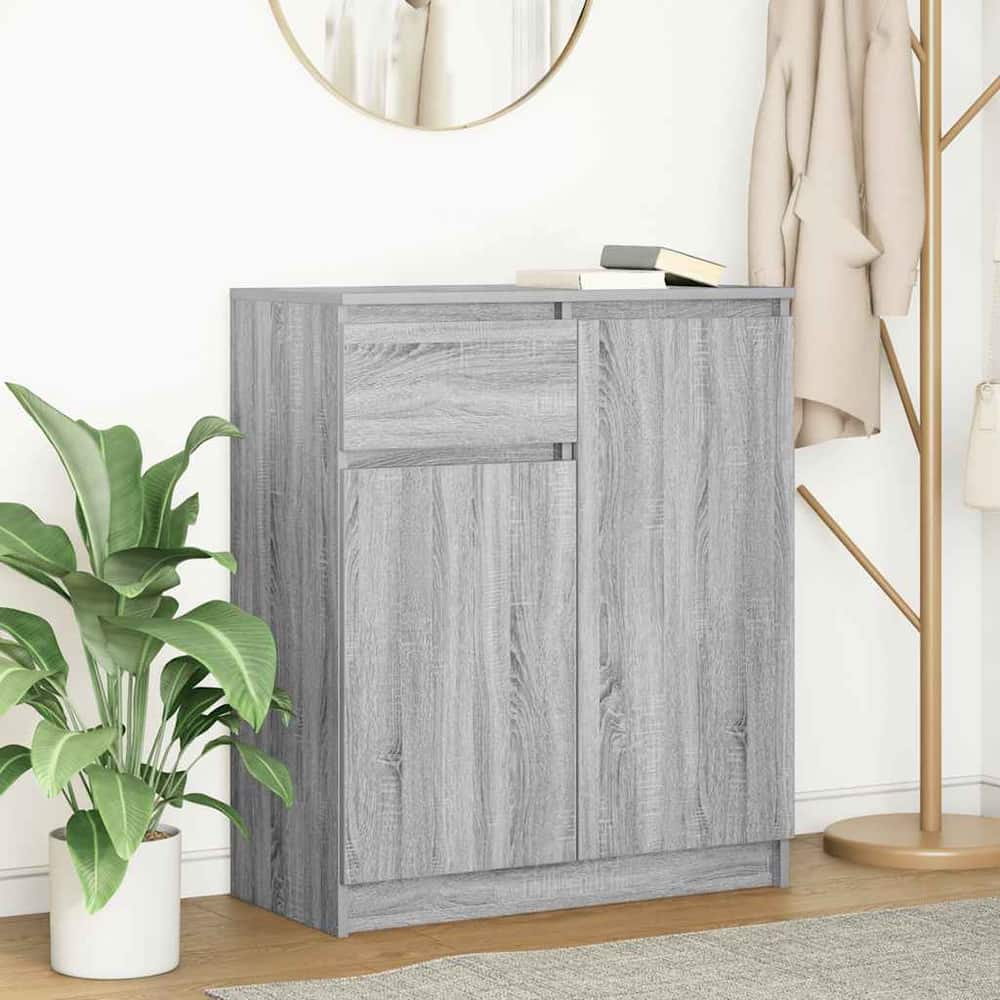 Sideboard with Drawer 71x35x84 cm Engineered Wood Grey sonoma