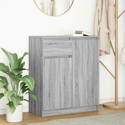 Sideboard with Drawer 71x35x84 cm Engineered Wood Grey sonoma