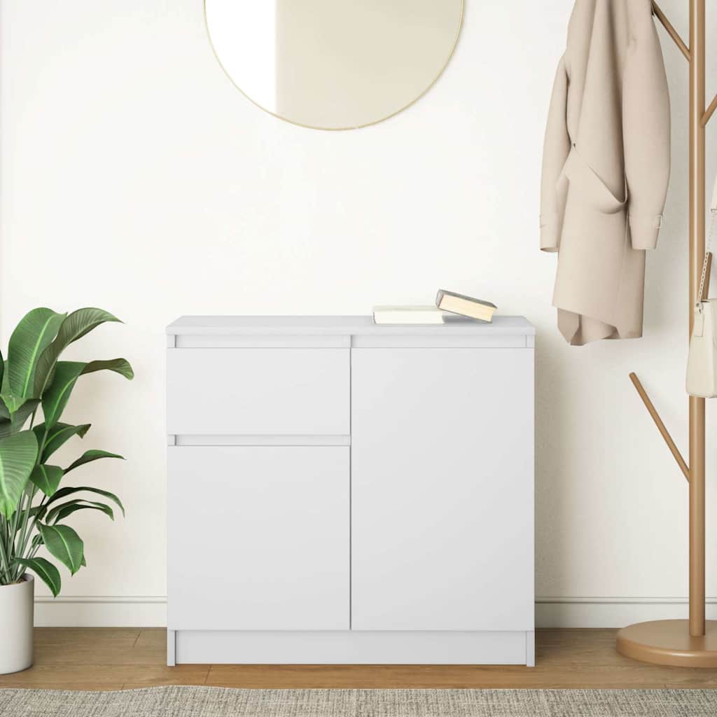 vidaXL Sideboard with Drawer White 71x35x65 cm Engineered Wood 3
