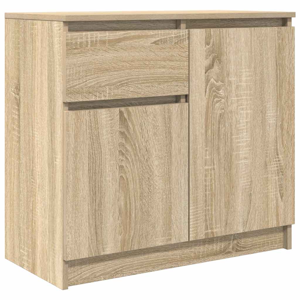 vidaXL Sideboard with Drawer Sonoma Oak 71x35x65 cm Engineered Wood 2