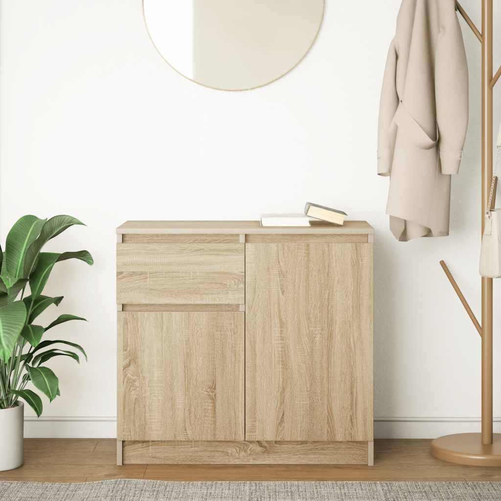 vidaXL Sideboard with Drawer Sonoma Oak 71x35x65 cm Engineered Wood 3