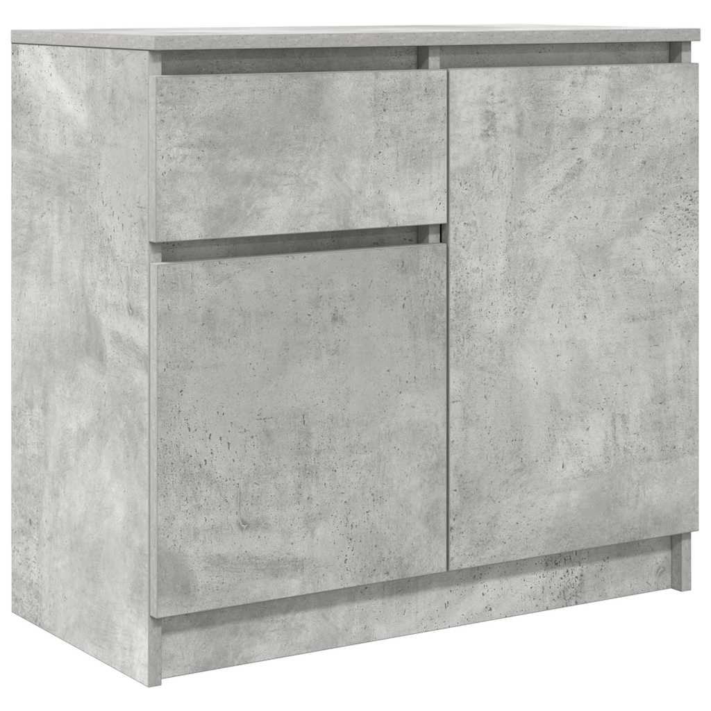 vidaXL Sideboard with Drawer Concrete Grey 71x35x65 cm Engineered Wood 2
