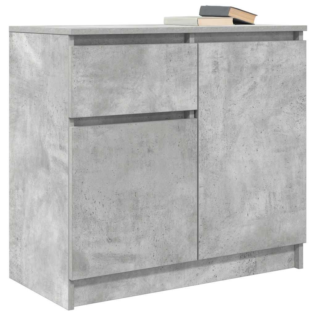vidaXL Sideboard with Drawer Concrete Grey 71x35x65 cm Engineered Wood 4