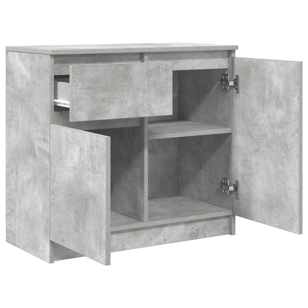 vidaXL Sideboard with Drawer Concrete Grey 71x35x65 cm Engineered Wood 5