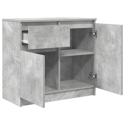 vidaXL Sideboard with Drawer Concrete Grey 71x35x65 cm Engineered Wood 5