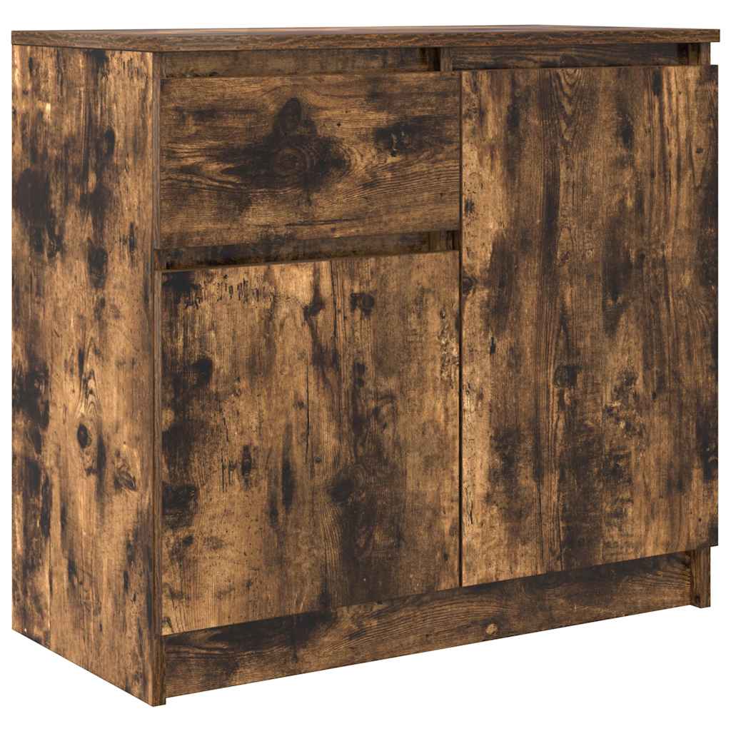 vidaXL Sideboard with Drawer Smoked Oak 71x35x65 cm Engineered Wood 2