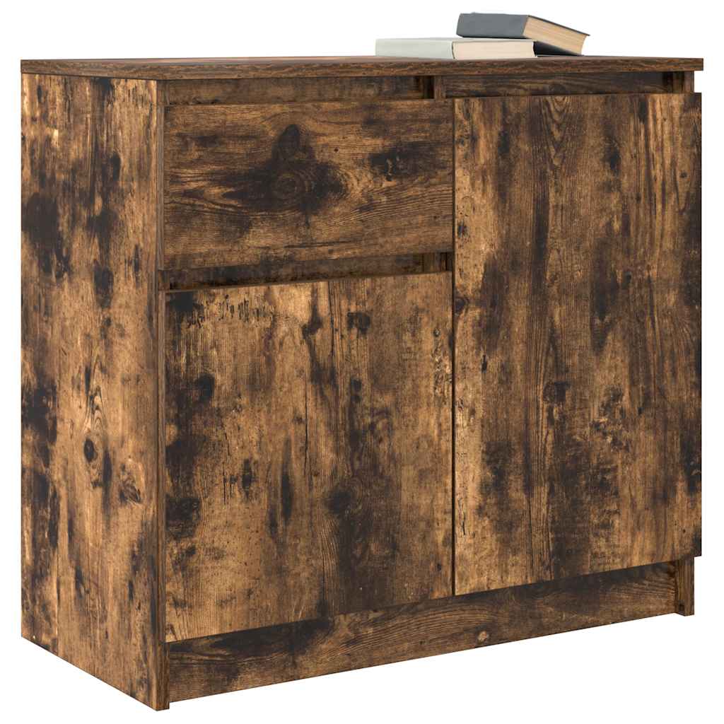 vidaXL Sideboard with Drawer Smoked Oak 71x35x65 cm Engineered Wood 4