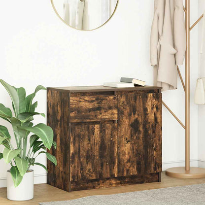 vidaXL Sideboard with Drawer Smoked Oak 71x35x65 cm Engineered Wood 1