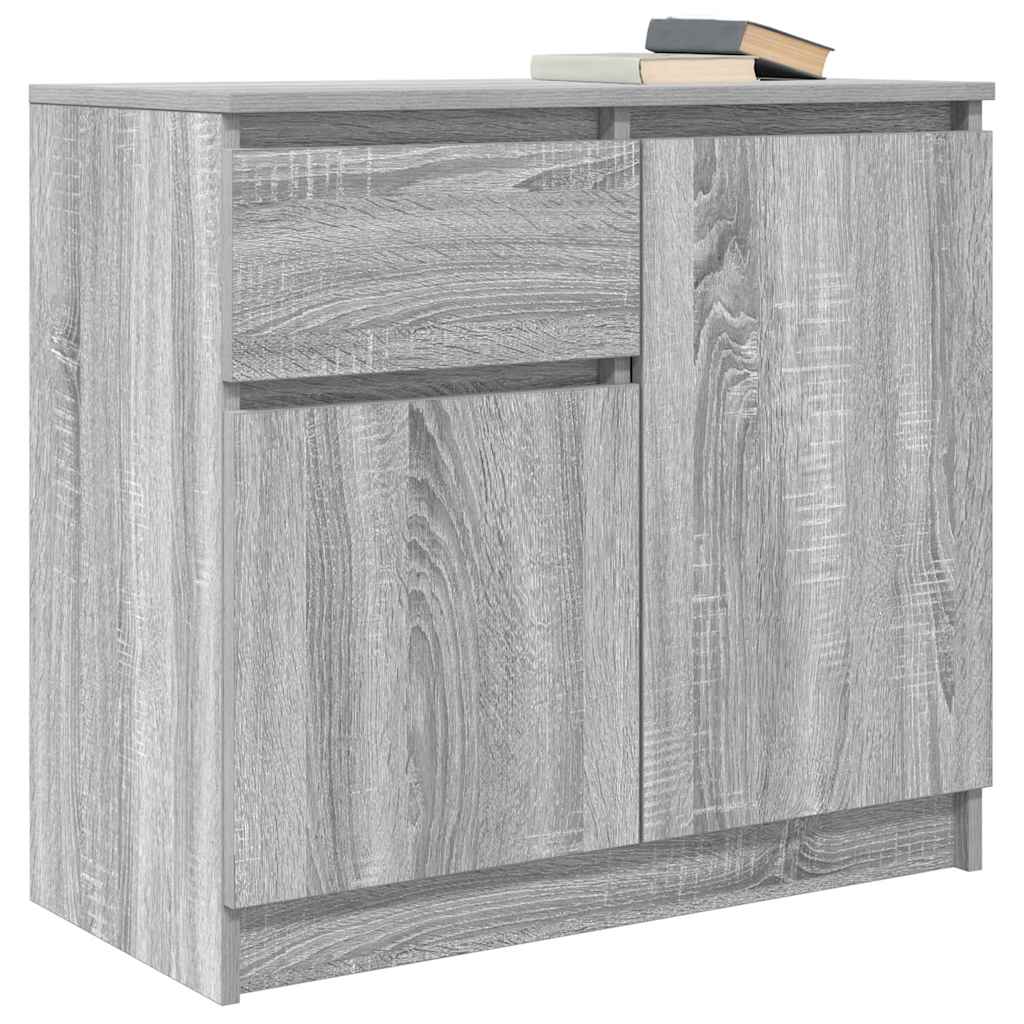vidaXL Sideboard with Drawer Grey Sonoma 71x35x65 cm Engineered Wood 4