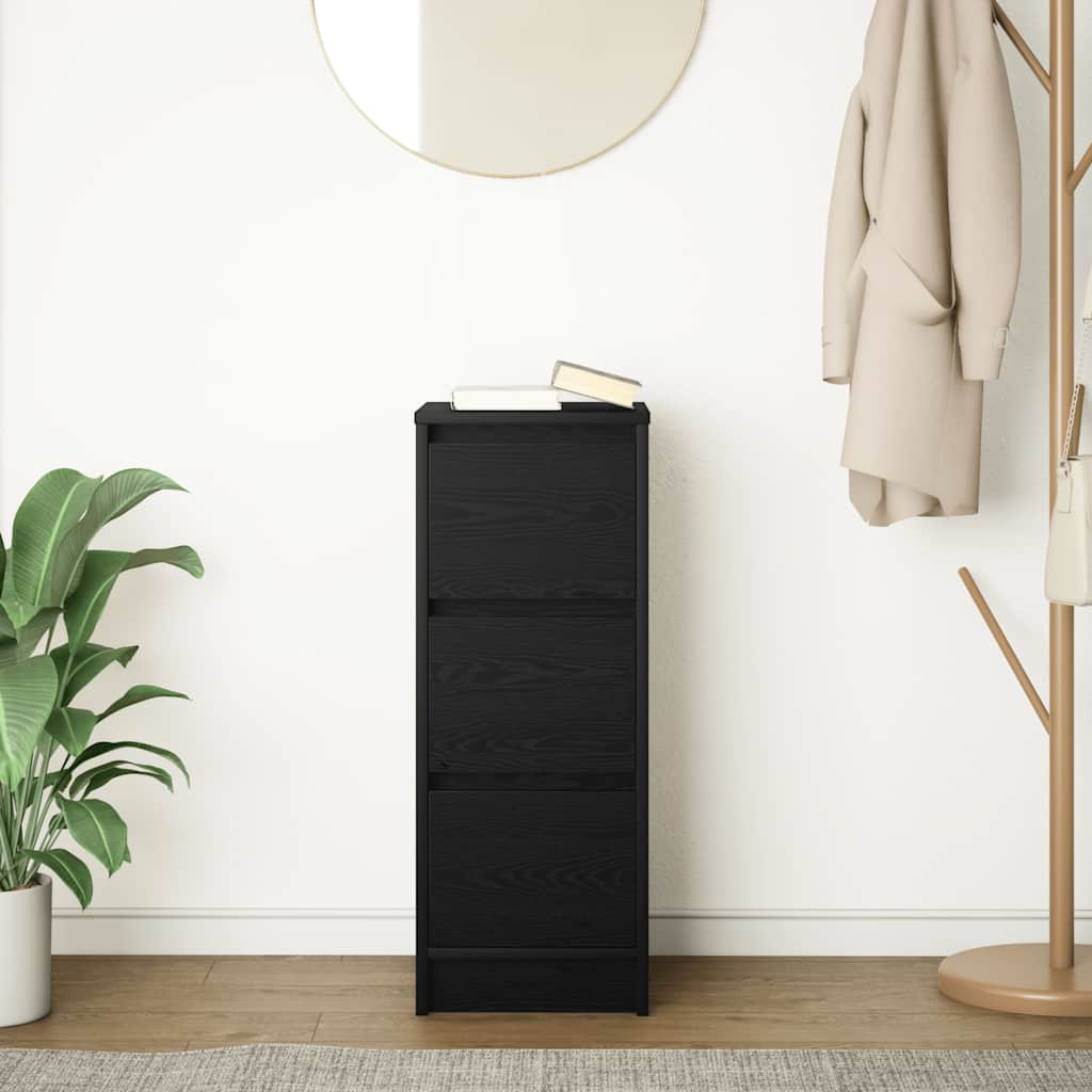 vidaXL Sideboard Black Oak 29.5x34x76 cm Engineered Wood 3