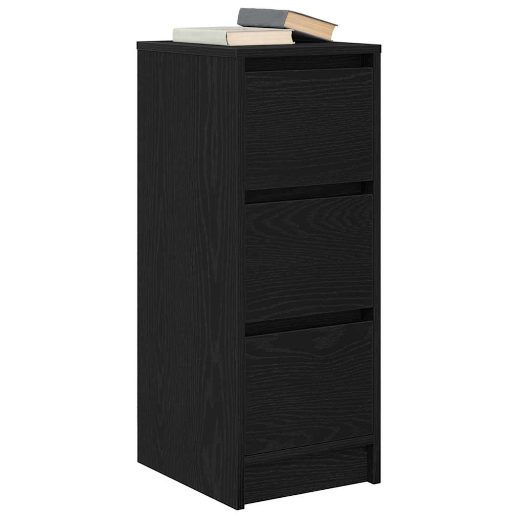 vidaXL Sideboard Black Oak 29.5x34x76 cm Engineered Wood 4