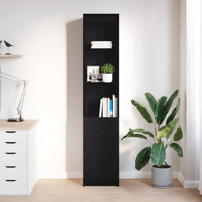vidaXL Highboard Black Oak 37,5x35x180 cm Engineered Wood 3