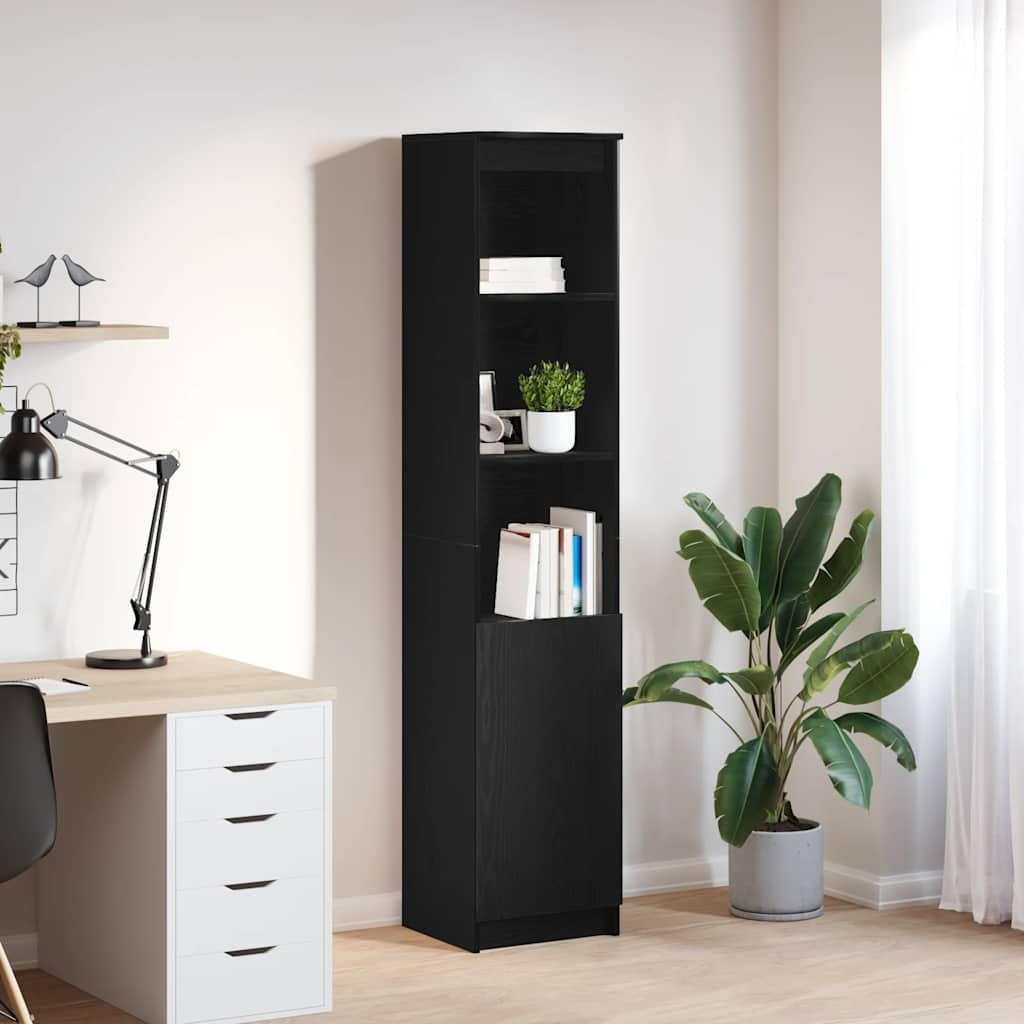 vidaXL Highboard Black Oak 37,5x35x180 cm Engineered Wood 1