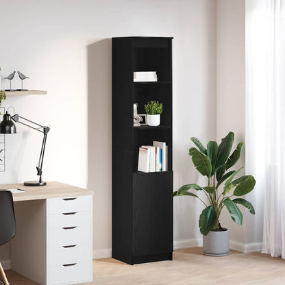 vidaXL Highboard Black Oak 37,5x35x180 cm Engineered Wood 1