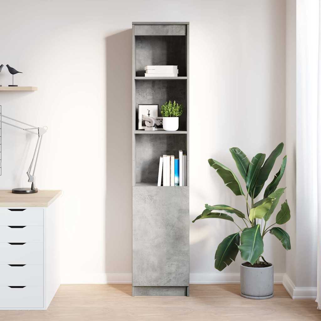 vidaXL Highboard Concrete Grey 37.5x35x180 cm Engineered Wood 3