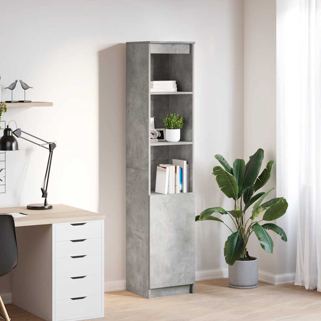 vidaXL Highboard Concrete Grey 37.5x35x180 cm Engineered Wood 1
