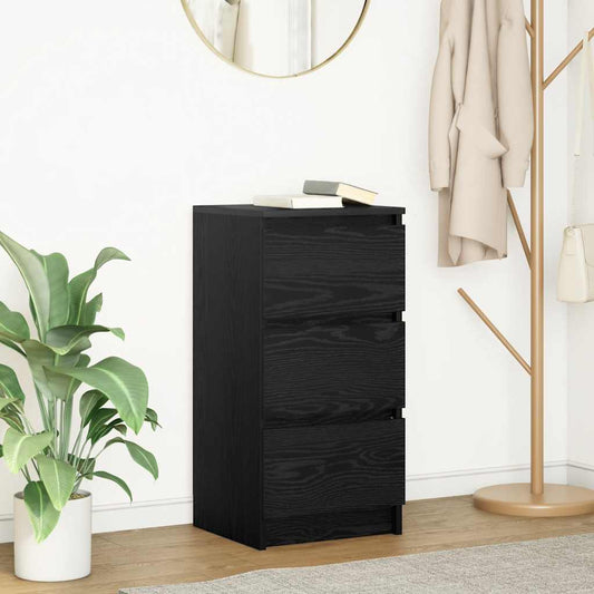 vidaXL Sideboard Black Oak 37,5x35x76 cm Engineered Wood 1
