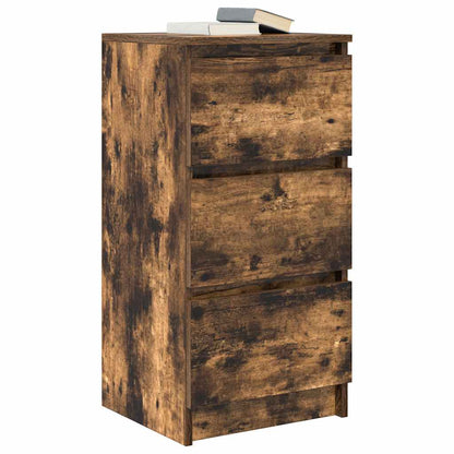 vidaXL Sideboard Smoked Oak 37.5x35x76 cm Engineered Wood 4