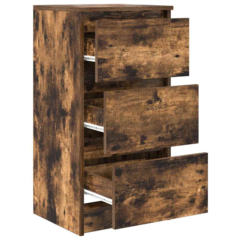 vidaXL Sideboard Smoked Oak 37.5x35x76 cm Engineered Wood 5