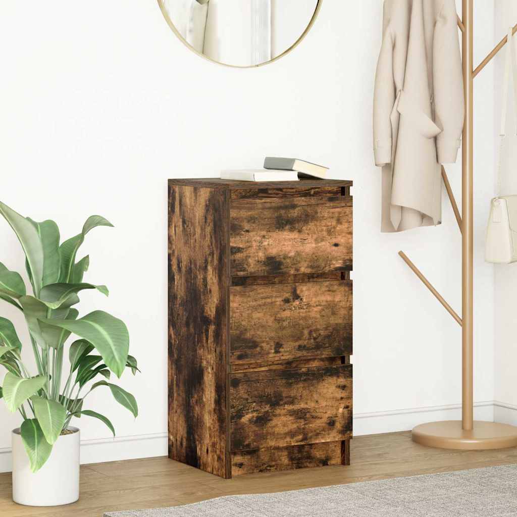 vidaXL Sideboard Smoked Oak 37.5x35x76 cm Engineered Wood 1