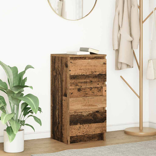vidaXL Sideboard Old Wood Engineered Wood in a room with a plant and coat rack