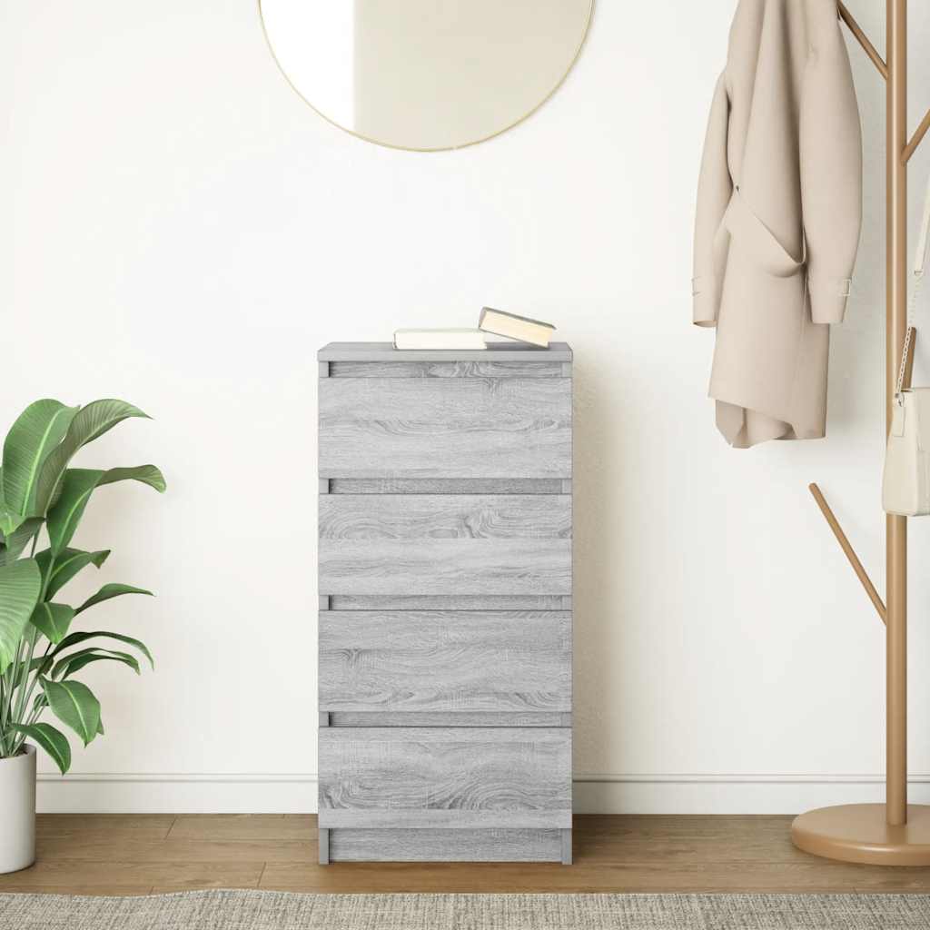 vidaXL Sideboard Grey Sonoma 37.5x35x76 cm Engineered Wood 3