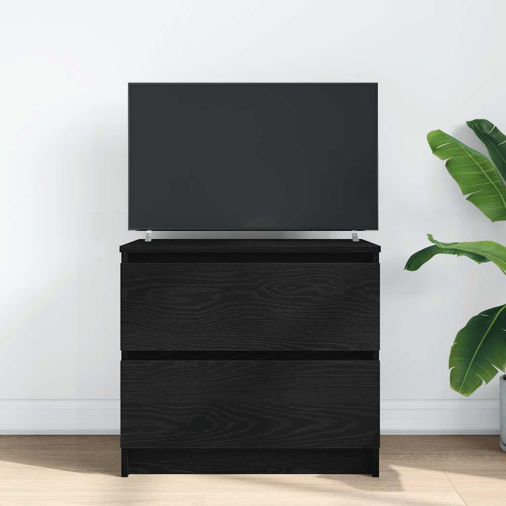 vidaXL TV Cabinet Black 60x35x54 cm Engineered Wood 3
