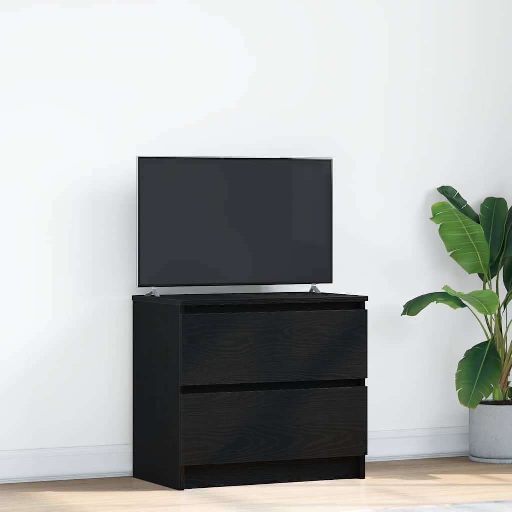 vidaXL TV Cabinet Black 60x35x54 cm Engineered Wood 1