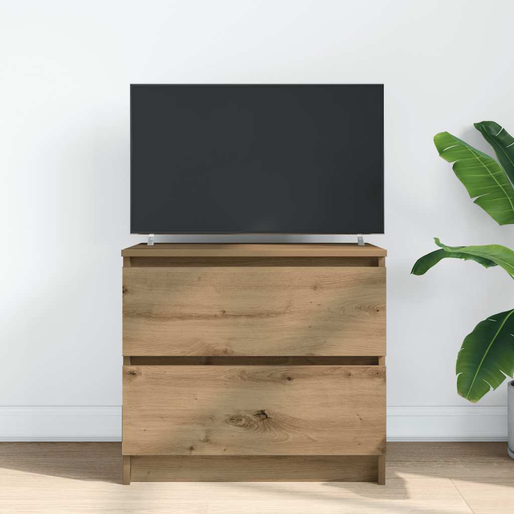 vidaXL TV Cabinet Artisan Oak 60x35x54 cm Engineered Wood 3