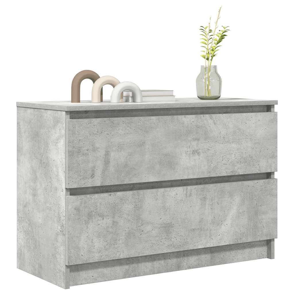 vidaXL TV Cabinet Concrete Grey 80x35x54 cm Engineered Wood 4