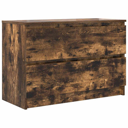 vidaXL TV Cabinet Smoked Oak 80x35x54 cm Engineered Wood 2
