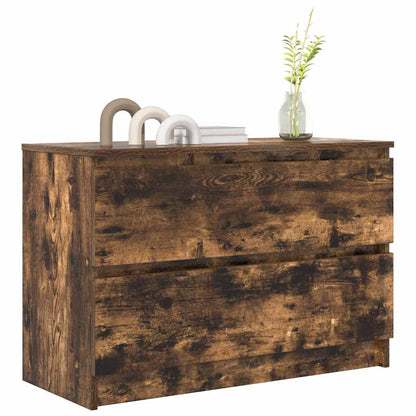vidaXL TV Cabinet Smoked Oak 80x35x54 cm Engineered Wood 4