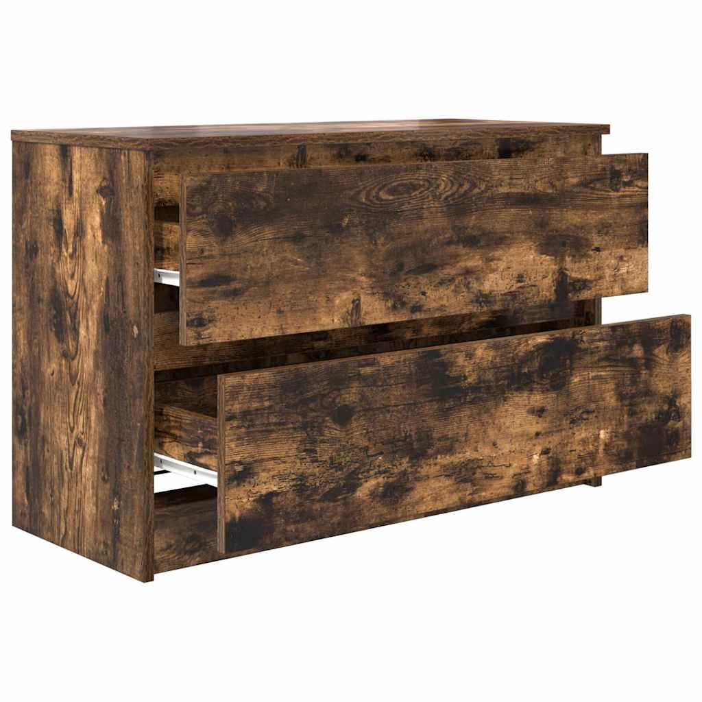 vidaXL TV Cabinet Smoked Oak 80x35x54 cm Engineered Wood 5