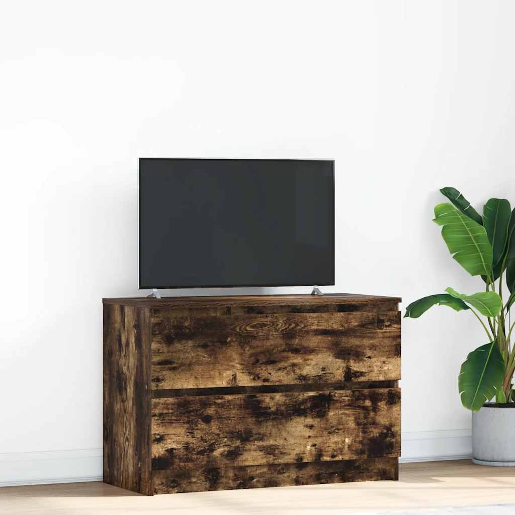 vidaXL TV Cabinet Smoked Oak 80x35x54 cm Engineered Wood 1