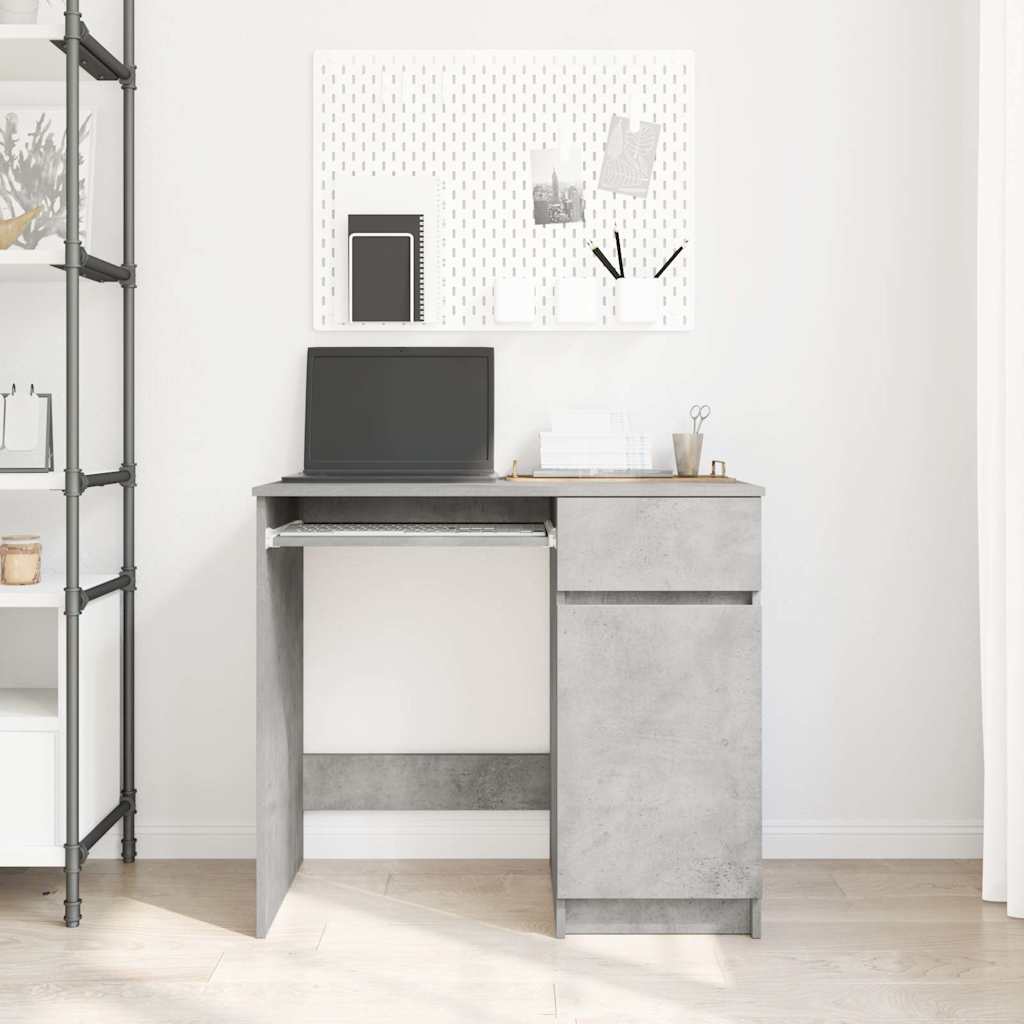 Desk Concrete Grey Engineered Wood