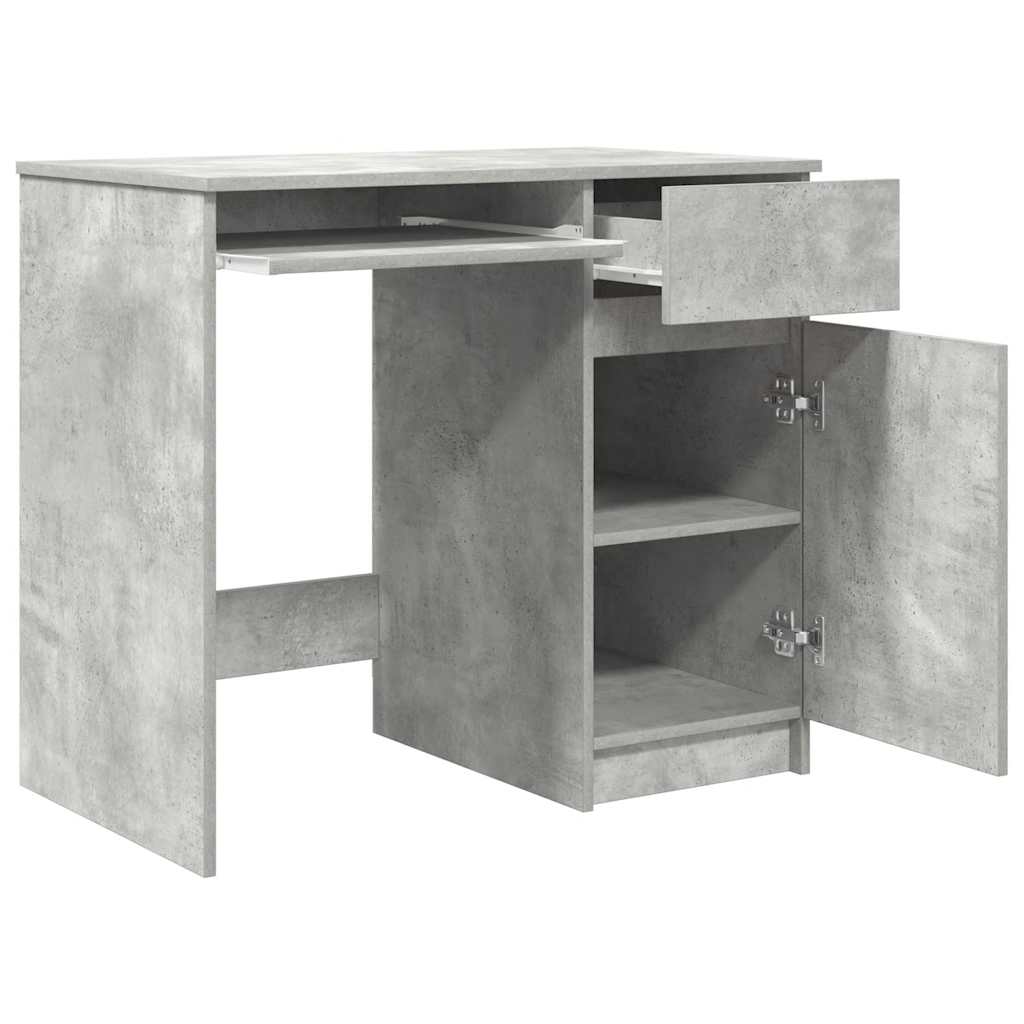 Desk Concrete Grey Engineered Wood