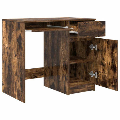 vidaXL Desk Smoked Oak 86x49x76 cm Engineered Wood 5