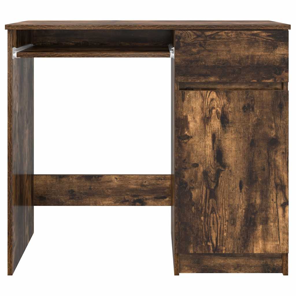 vidaXL Desk Smoked Oak 86x49x76 cm Engineered Wood 6