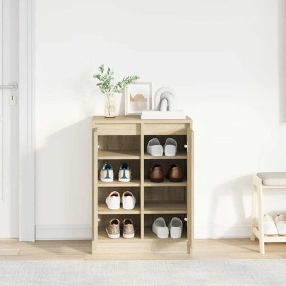 vidaXL Shoe Cabinet Sonoma Oak 57x34x76 cm Engineered Wood 3