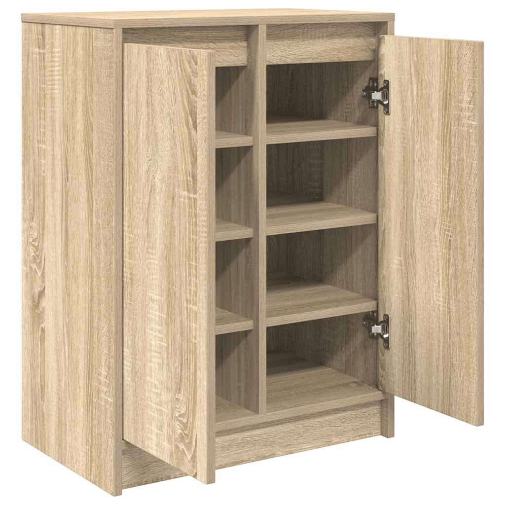 vidaXL Shoe Cabinet Sonoma Oak 57x34x76 cm Engineered Wood 5